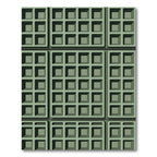 Sage Green Geometric Grid Texture Rug