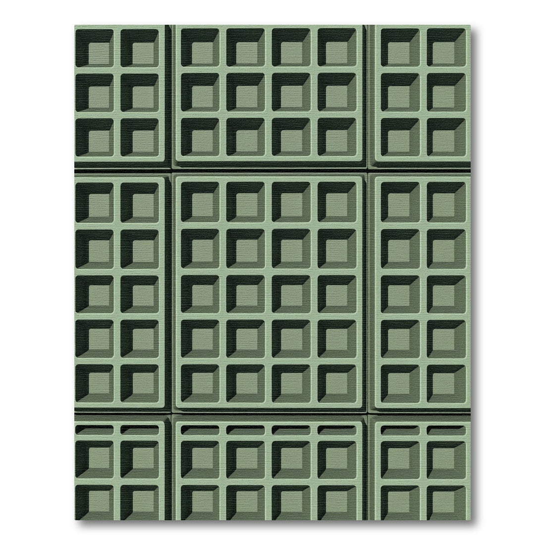 Sage Green Geometric Grid Texture Rug