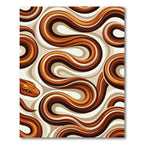Abstract Amber Serpentine Wave Rug