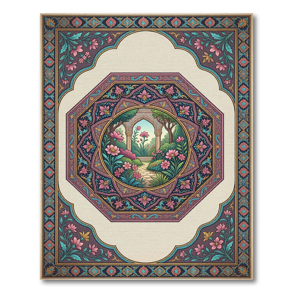 Enchanting Garden Arch Rococo Floral Rug