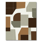 Modern Earthy Geometric Block Composition Rug