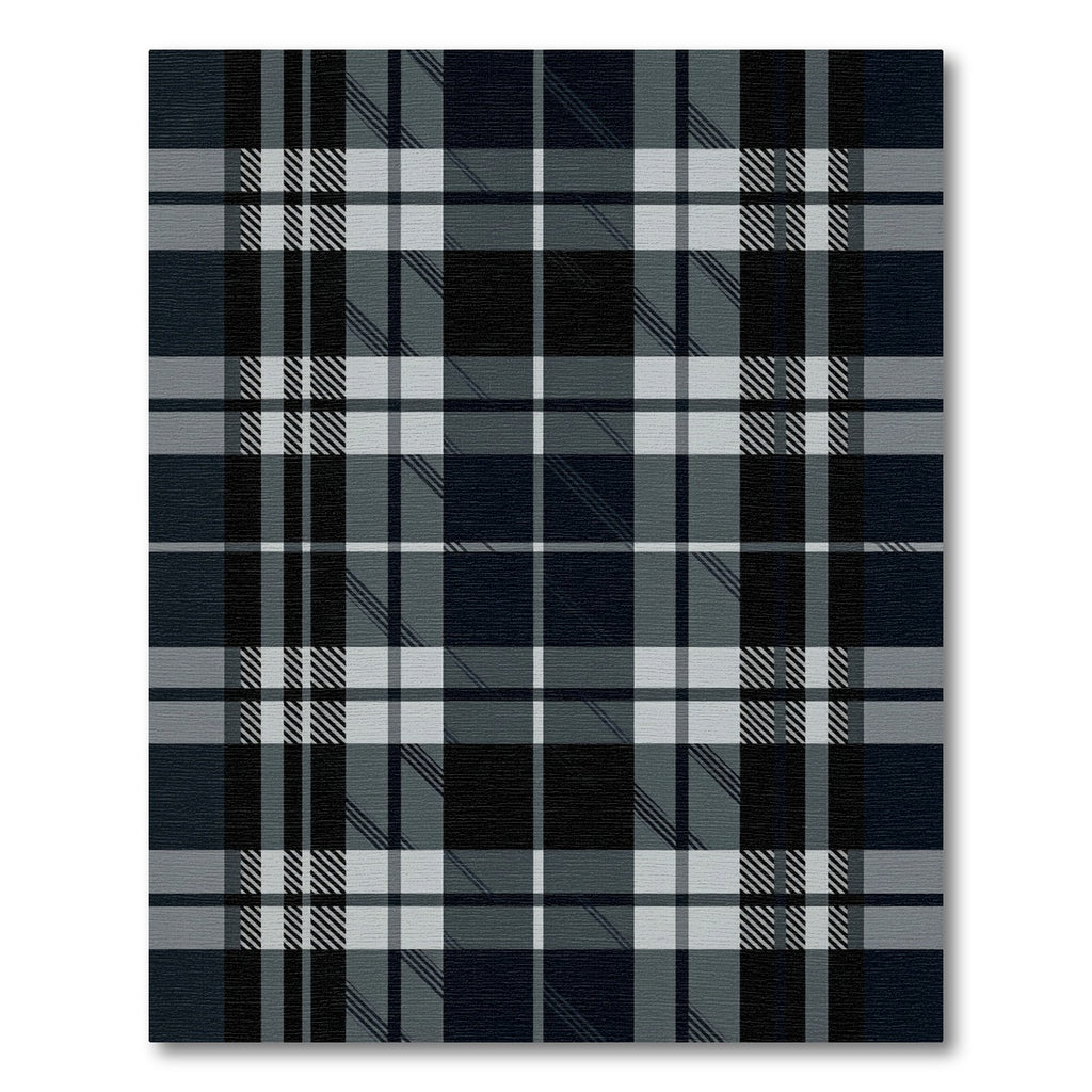 Classic Dark Gray Tartan Plaid Rug