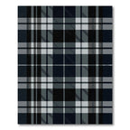 Classic Dark Gray Tartan Plaid Rug