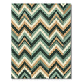 Mid Century Geometric Chevron Sage Earth Rug