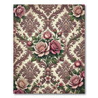Elegant Rose Damask Soft Pink Bouquet Rug