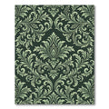Ornate Sage Green Damask Scroll Rug