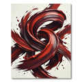 Abstract Crimson Swirl Flow Rug