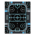 Neon Cyan Athletic Rink Grid Rug