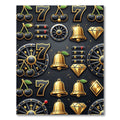 Golden Casino Symbol Black Matte Rug