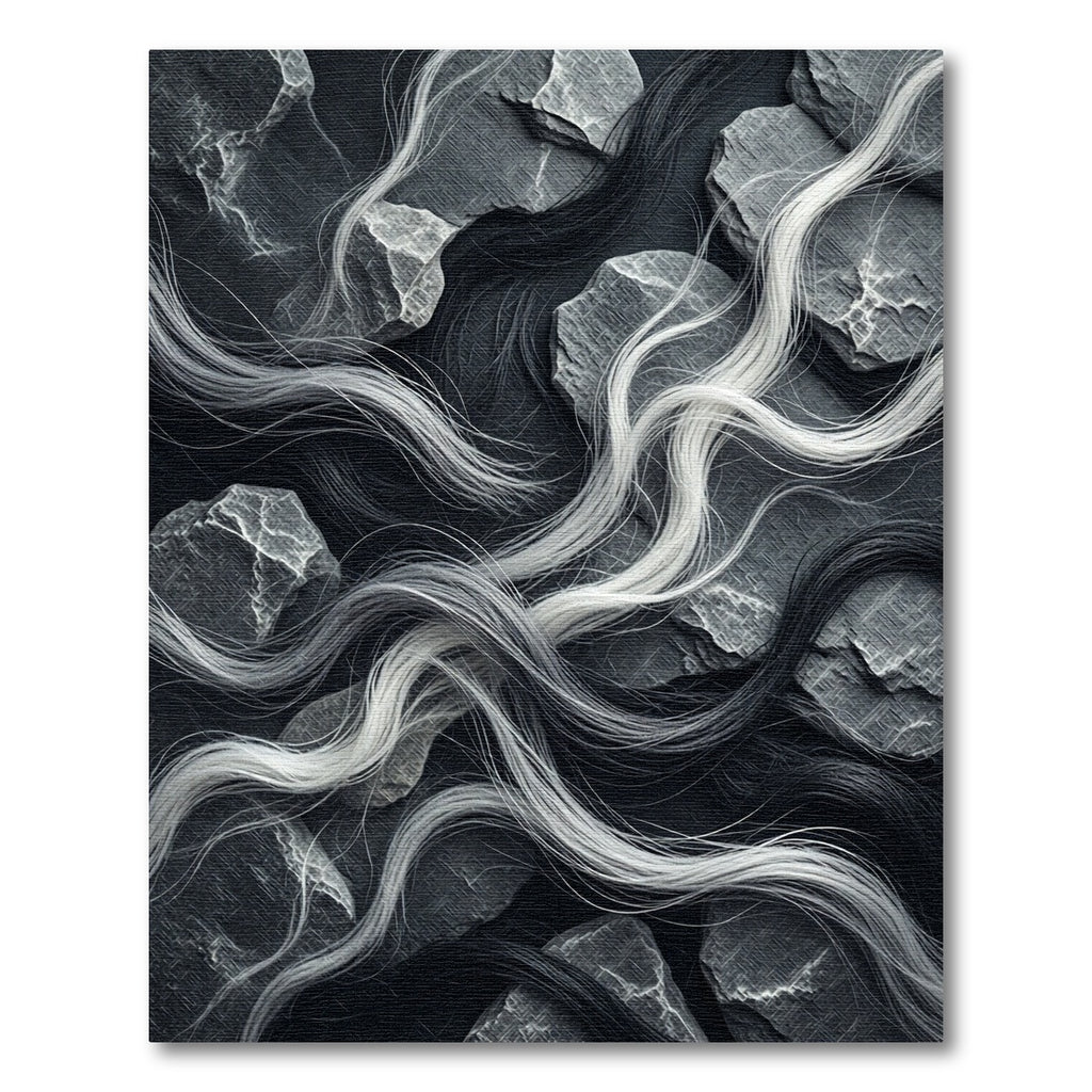 Monochromatic Stone Whimsical Strands Rug