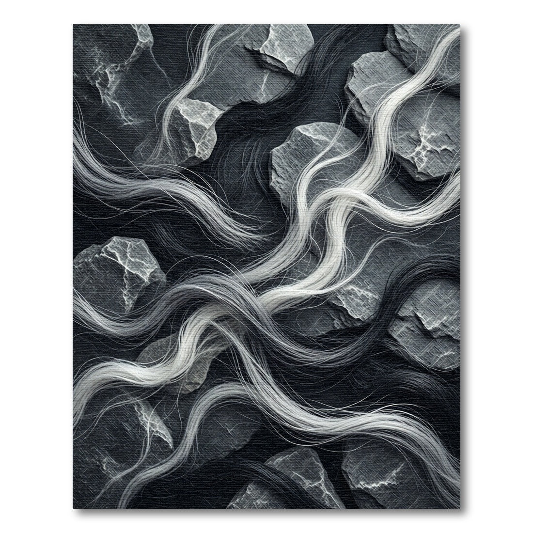 Monochromatic Stone Whimsical Strands Rug