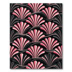 Art Deco Pink Shell Fan Wallpaper Rug