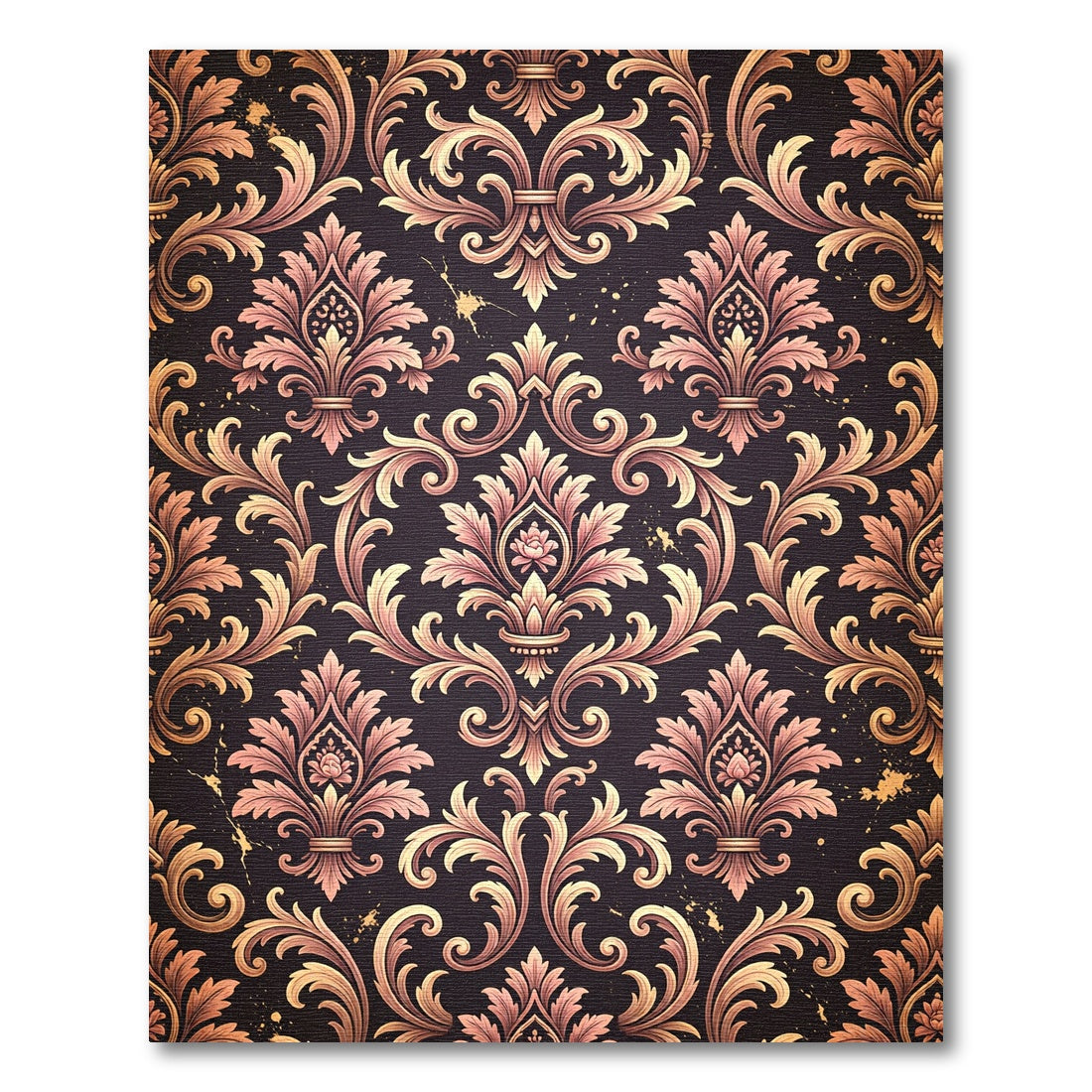 Ornate Rose Gold Acanthus Scroll Rug