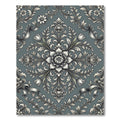 Antique Teal Floral Acanthus Swirl Rug