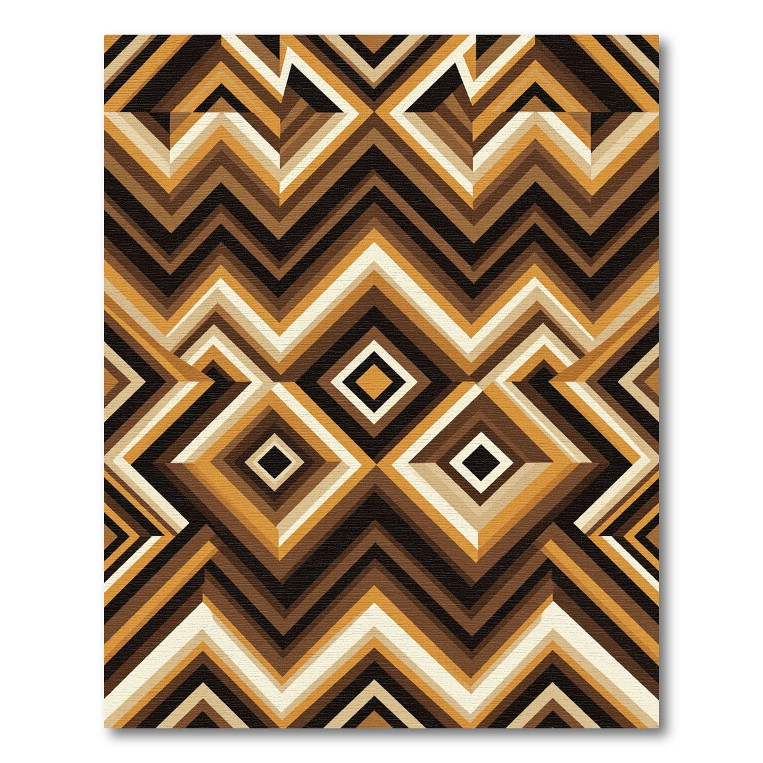 Geometric Chevron Diamond Earth Tone Accent Rug