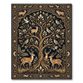 Golden Tree of Life Deer Birds Rug