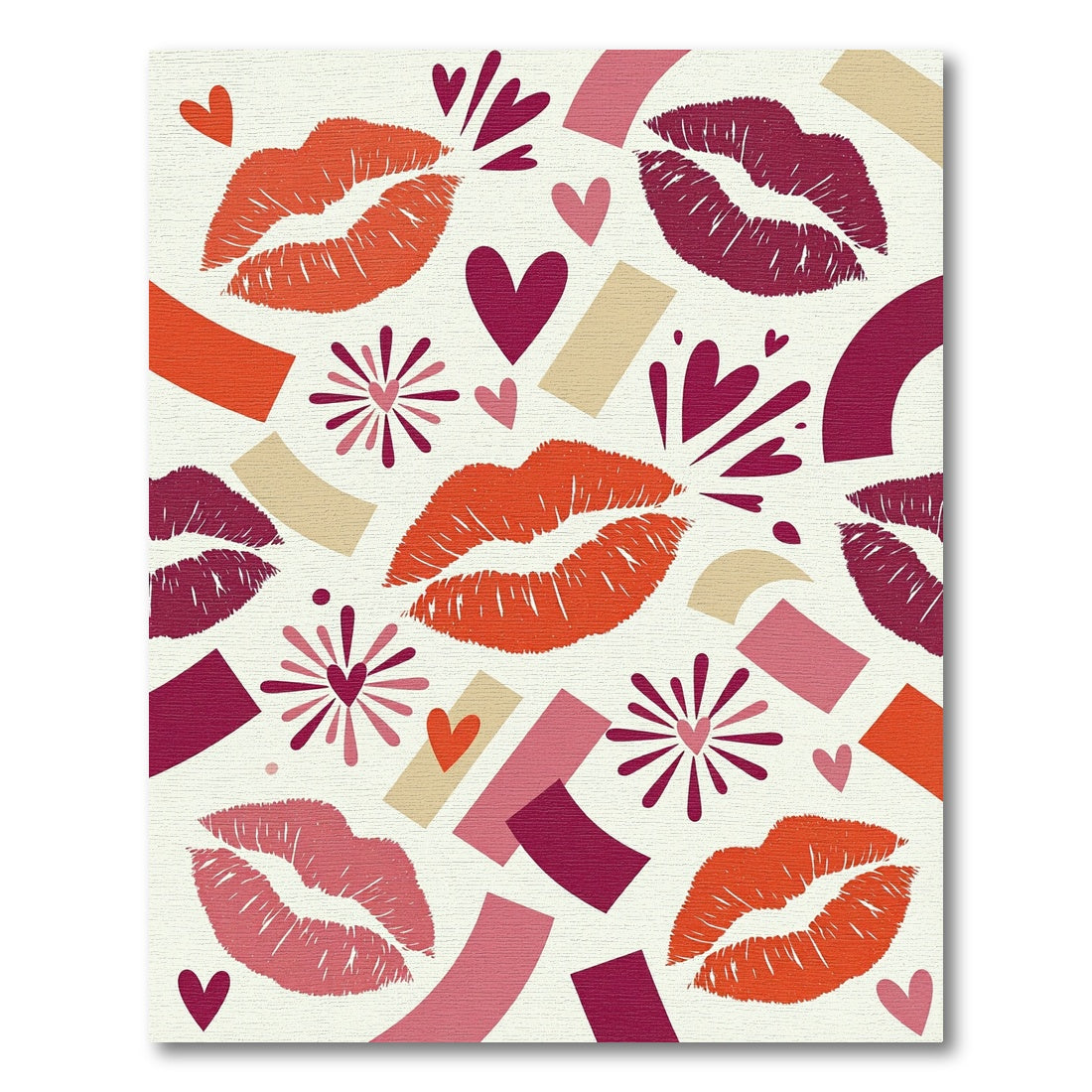 Kiss Heart Bloomy Abstract Arrangement Rug