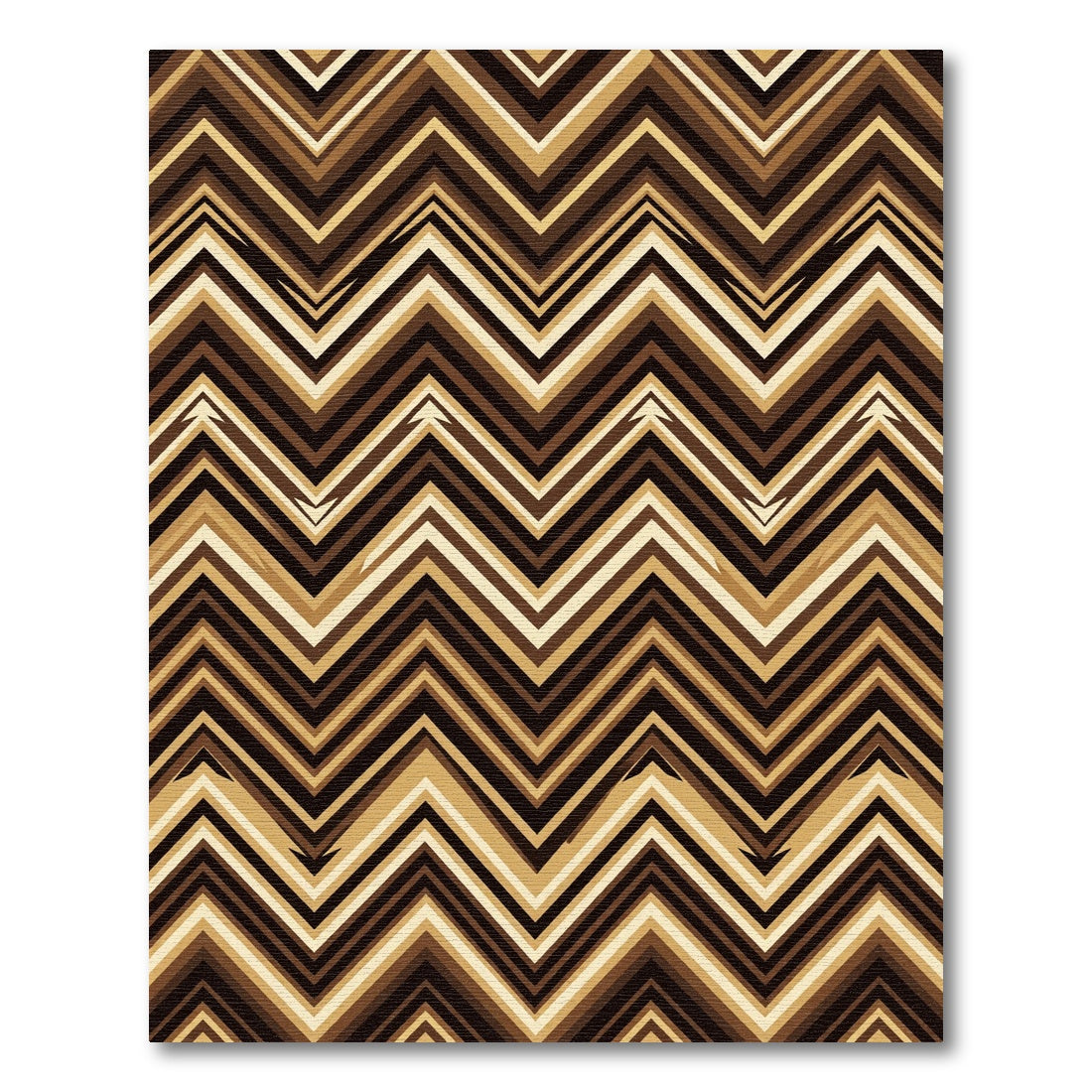 Modern Earthy Chevron Zigzag Area Rug