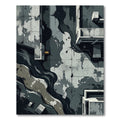 Abstract Slate Industrial Concrete Stream Rug