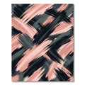 Blush Rose and Charcoal Abstract Strokes Rug
