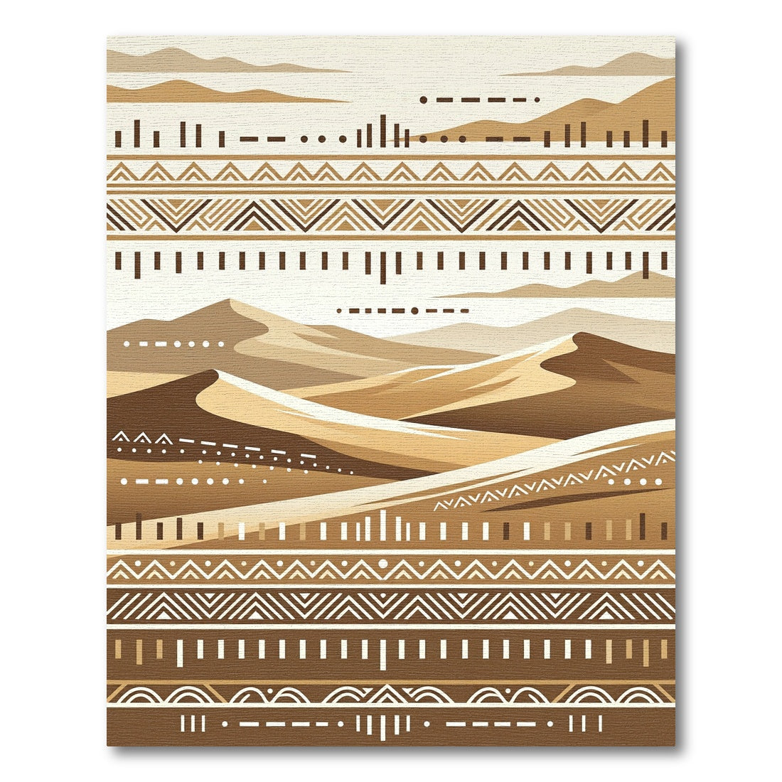 Earthy Dune Savannah Geometric Lines Rug