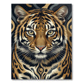 Majestic Tiger Portrait Golden Ochre Art Rug