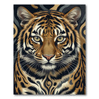 Majestic Tiger Portrait Golden Ochre Art Rug