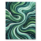Abstract Emerald Verdant Flowing Swirl Rug