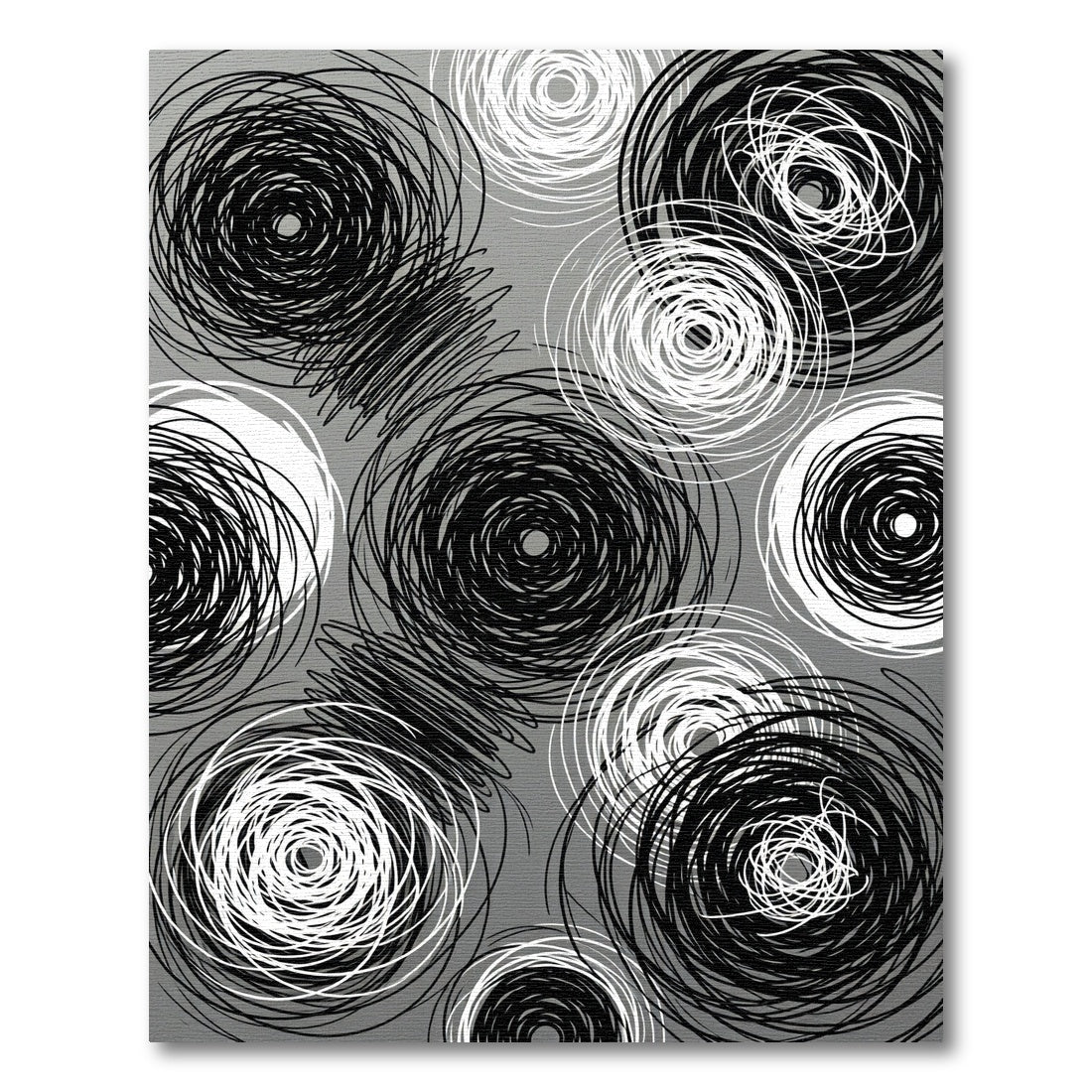 Monochromatic Scribble Swirls Rug