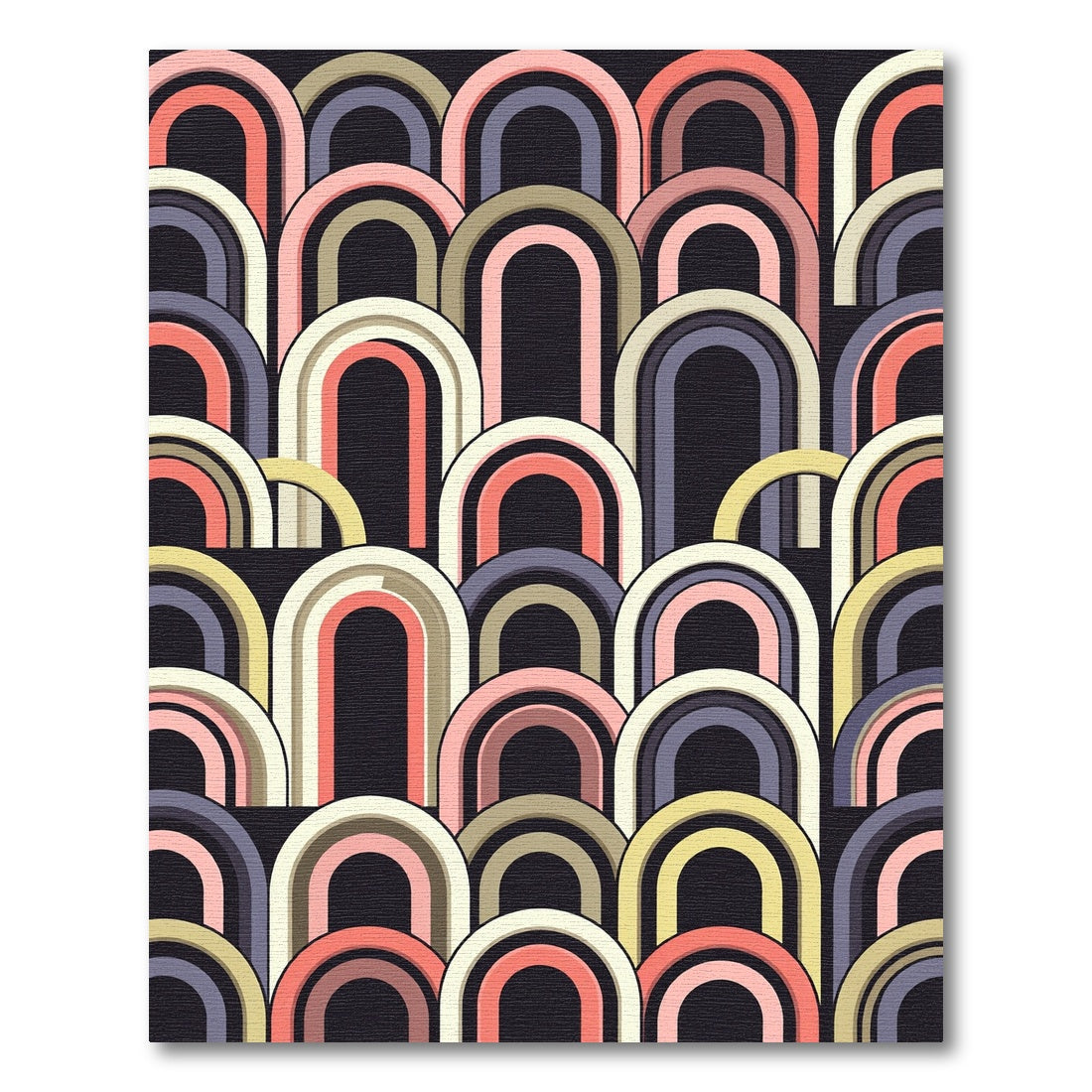 Retro Arched Overlay Rainbow Rug