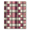 Distressed Pink and Burgundy Plaid Check Rug