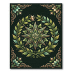 Emerald Star Floral Wreath Rug