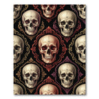 Gothic Ornate Skull Dark Damask Rug