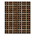 Rustic Wood Weave Grid Rug