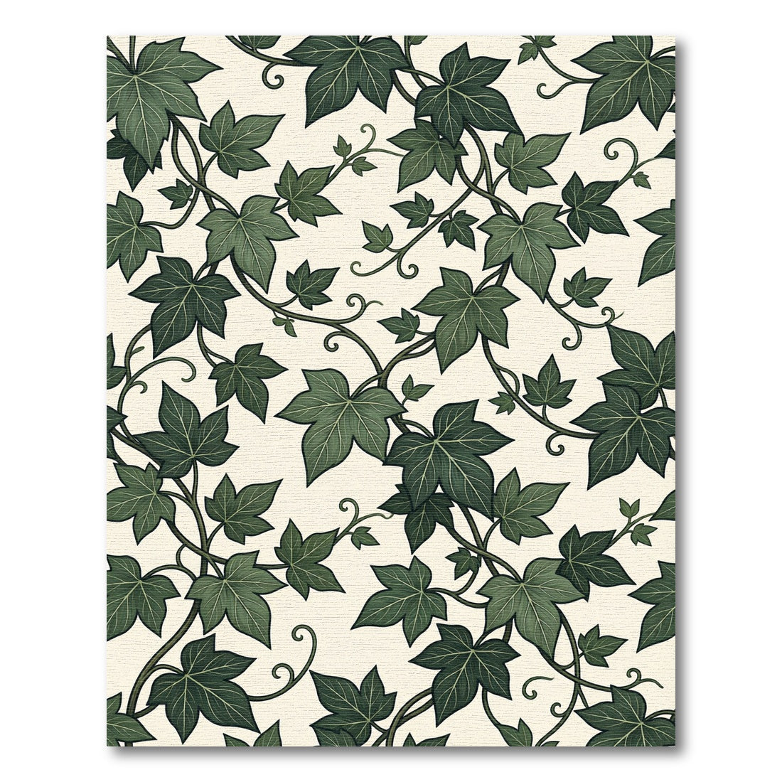 Earthy Green Ivy Vine Foliage Rug