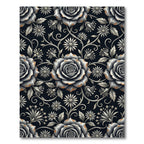 Ethereal Silver Rose Floral Botanical Rug