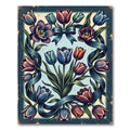 Enchanted Vintage Navy Tulip Ribbon Bouquet Rug