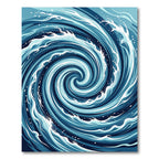 Abstract Navy Blue Ocean Swirl Rug