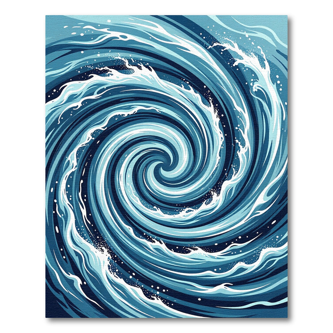 Abstract Navy Blue Ocean Swirl Rug