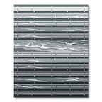 Minimalist Slate Blue Abstract Wave Rug