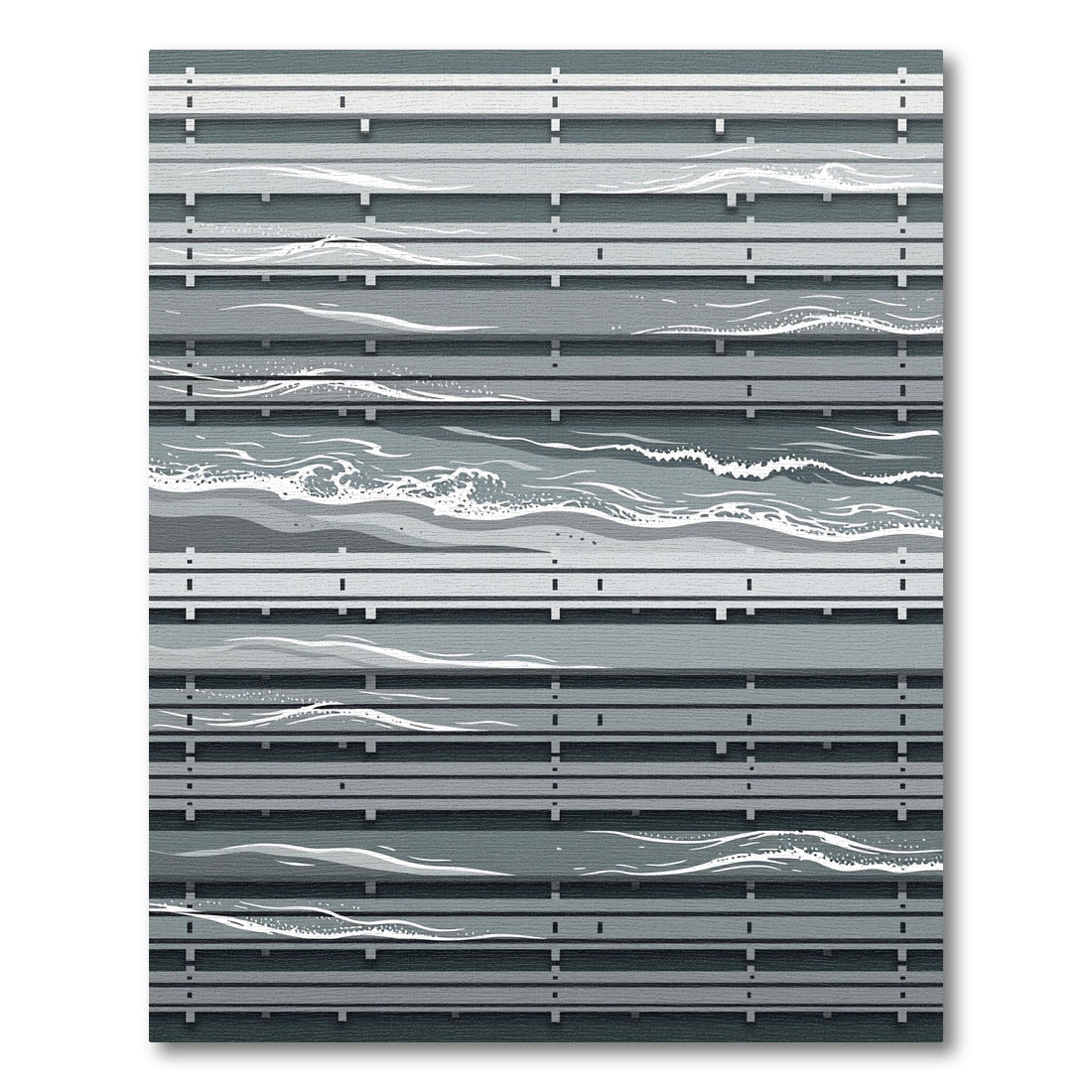 Minimalist Slate Blue Abstract Wave Rug