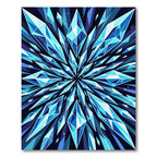Radiant Blue Crystal Geometric Star Rug