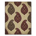 Earthy Burgundy Paisley Floral Scroll Rug