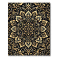 Ornate Gold and Charcoal Floral Medallion Rug