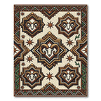 Geometric Ram Star Earthy Tone Tapestry Rug