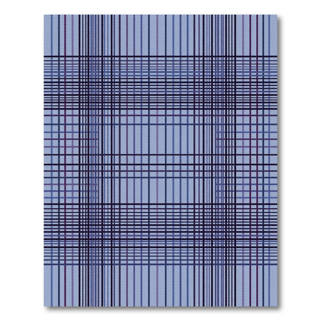Modern Deep Blue Plaid Lines Rug