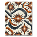 Midcentury Burnt Orange Gray Celestial Star Rug
