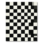 Monochrome Distorted Checkerboard Graphic Rug