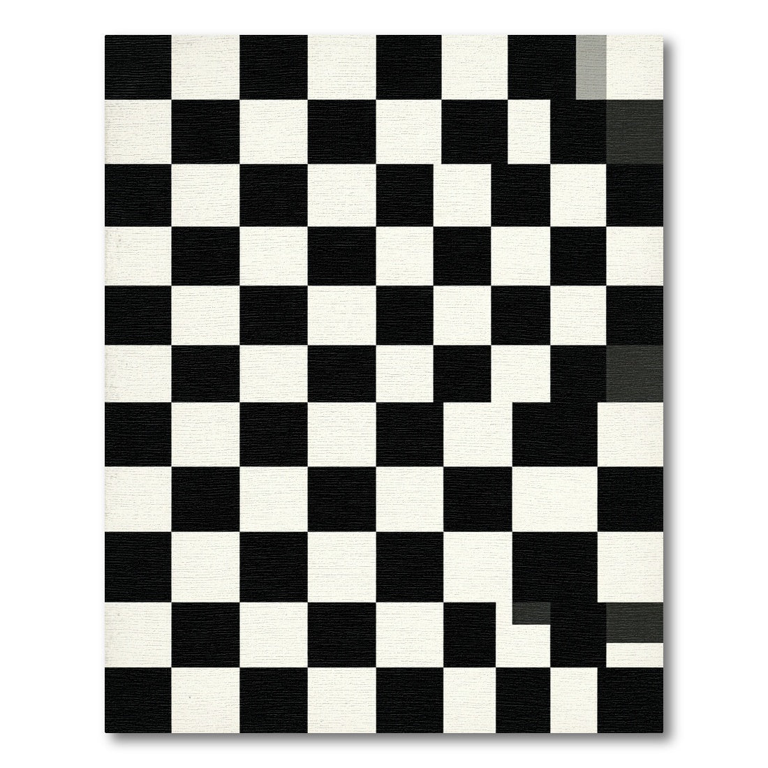 Monochrome Distorted Checkerboard Graphic Rug