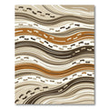 Earth Tone Wavy Footprint Abstract Rug